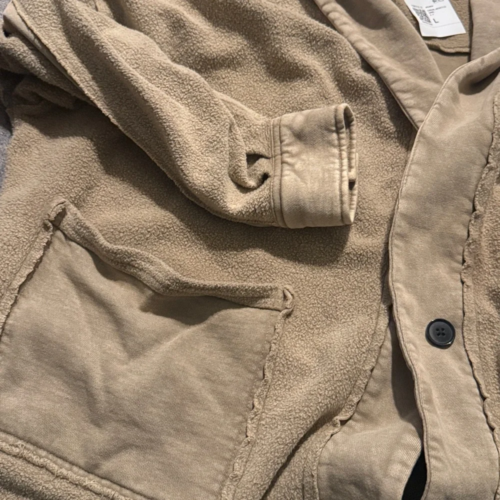 Forever 21 Tan Shawl Collar Cardigan Sweatshirt - Picture 3 of 3